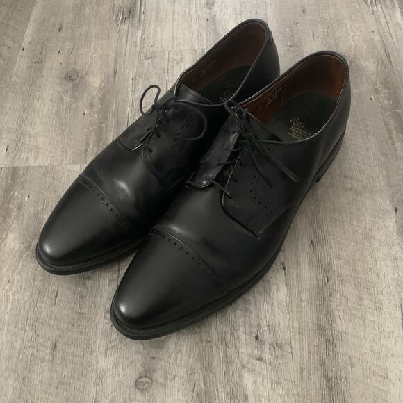 ALLEN EDMONDS Clifton Black Leather Cap Toe Oxfords Mens Size US 14 D Nice!
